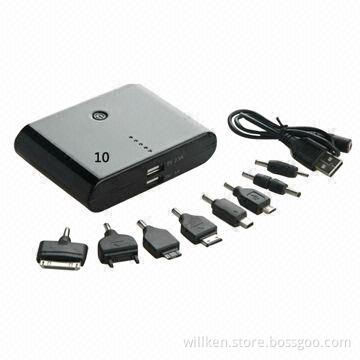 12,000mAh Power Bank for iPad/Mobile, with 8 Connectors
